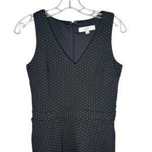 LOFT Dress, Size 0, Black w/ White Dots